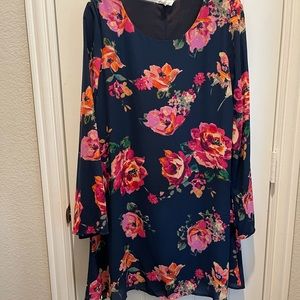 Blue with floral print